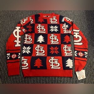 NWT Small St Louis Cardinals Snowflake Tree Square Ugly Christmas Xmas Sweater